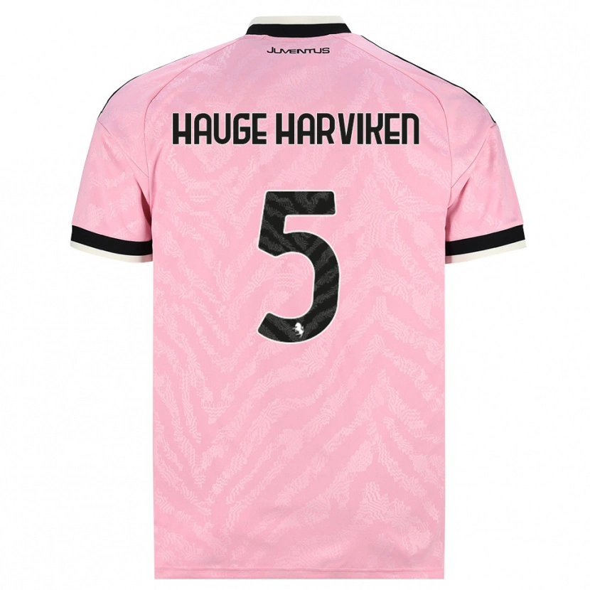 Danxen Niño Camiseta Mathilde Hauge Harviken #5 Rosa Negro 2ª Equipación 2026/27 La Camisa