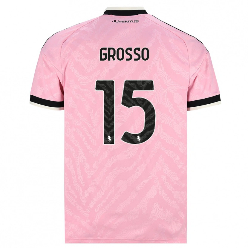 Danxen Niño Camiseta Julia Grosso #15 Rosa Negro 2ª Equipación 2026/27 La Camisa