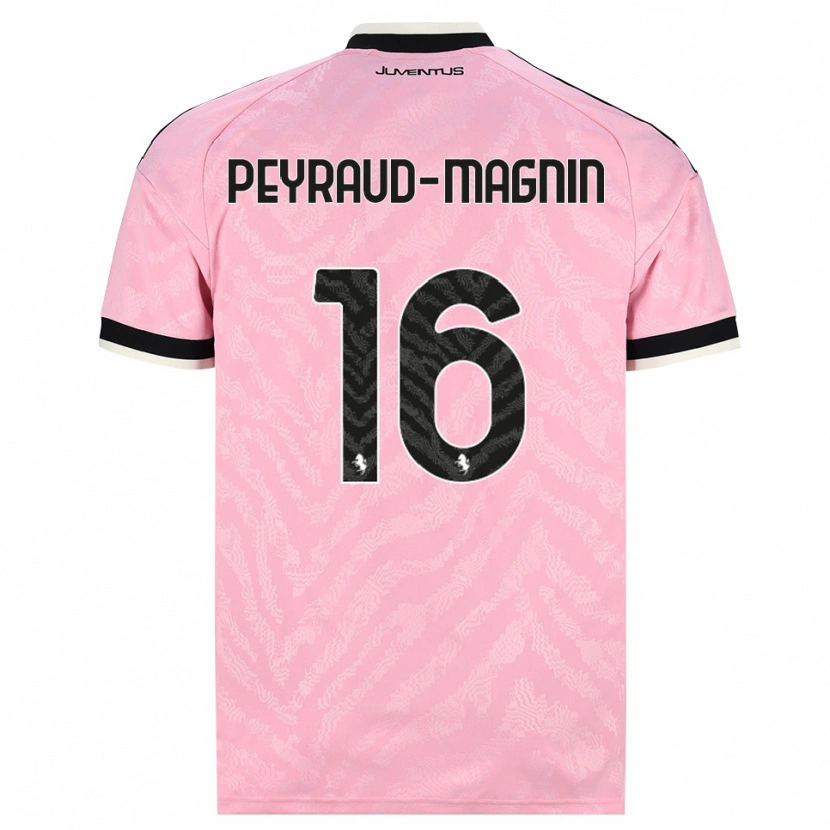 Danxen Niño Camiseta Pauline Peyraud-Magnin #16 Rosa Negro 2ª Equipación 2026/27 La Camisa
