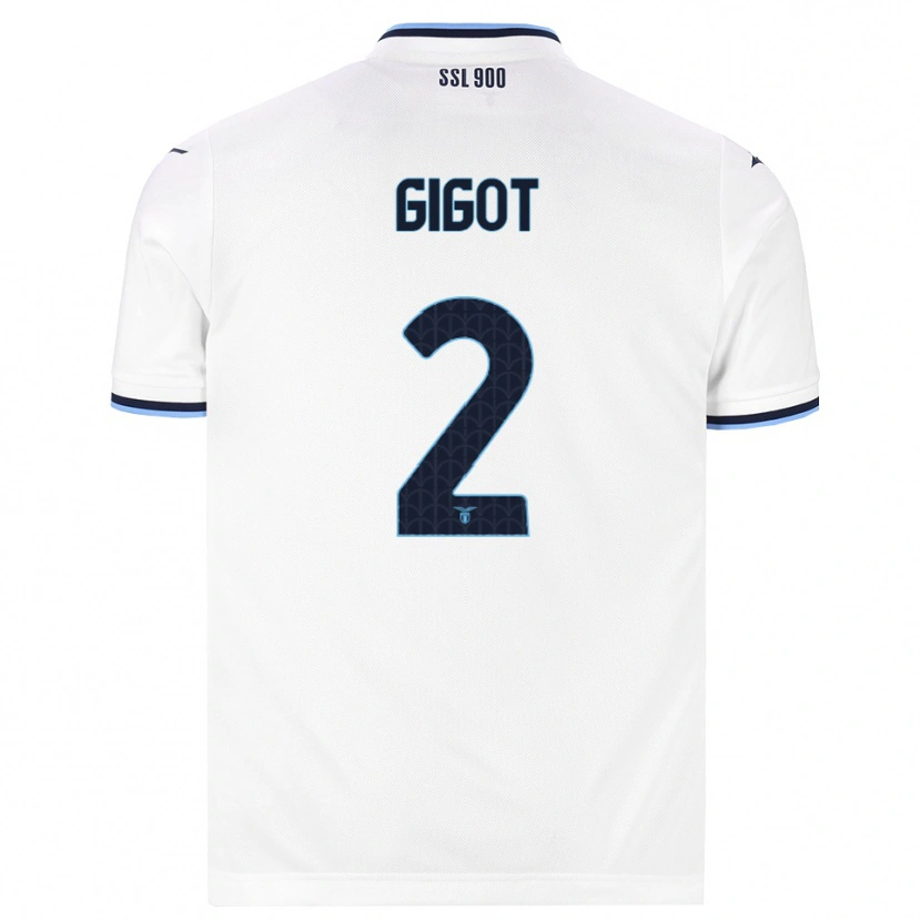 Danxen Niño Camiseta Samuel Gigot #2 Blanco Azul Marino 2ª Equipación 2026/27 La Camisa