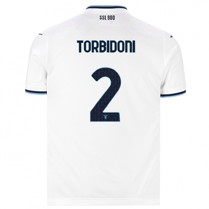 Danxen Niño Camiseta Marco Torbidoni #2 Blanco Azul Marino 2ª Equipación 2026/27 La Camisa
