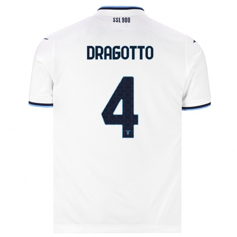 Danxen Niño Camiseta Tommaso Dragotto #4 Blanco Azul Marino 2ª Equipación 2026/27 La Camisa