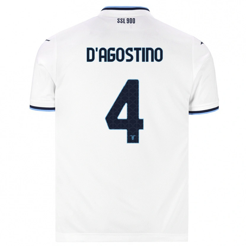 Danxen Niño Camiseta Giuseppe D'agostino #4 Blanco Azul Marino 2ª Equipación 2026/27 La Camisa