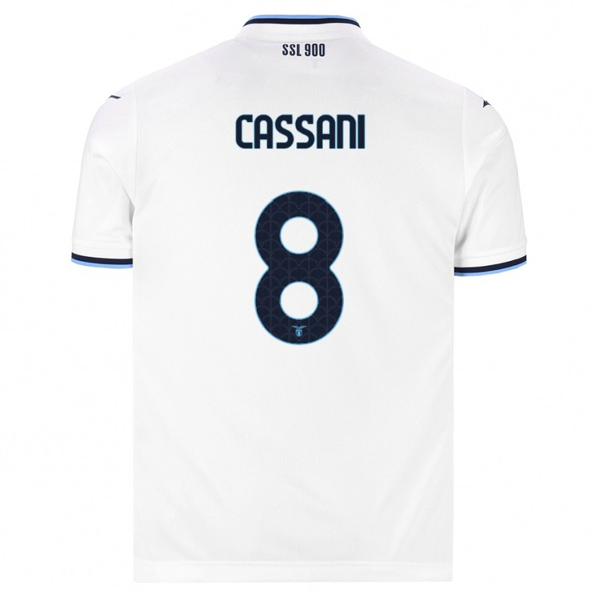 Danxen Niño Camiseta Matteo Cassani #8 Blanco Azul Marino 2ª Equipación 2026/27 La Camisa