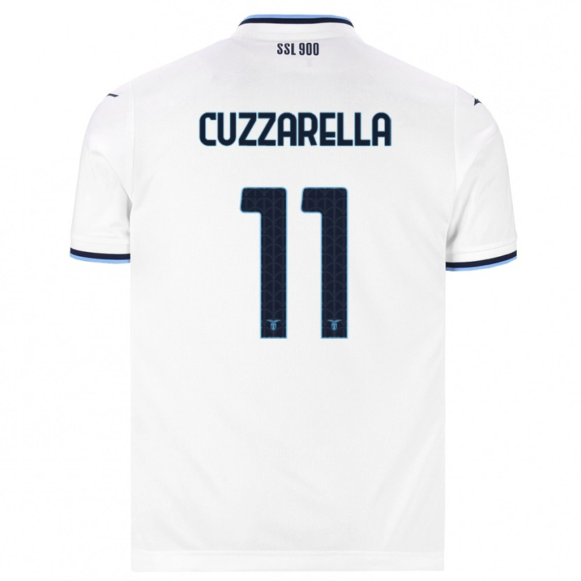 Danxen Niño Camiseta Cristian Cuzzarella #11 Blanco Azul Marino 2ª Equipación 2026/27 La Camisa