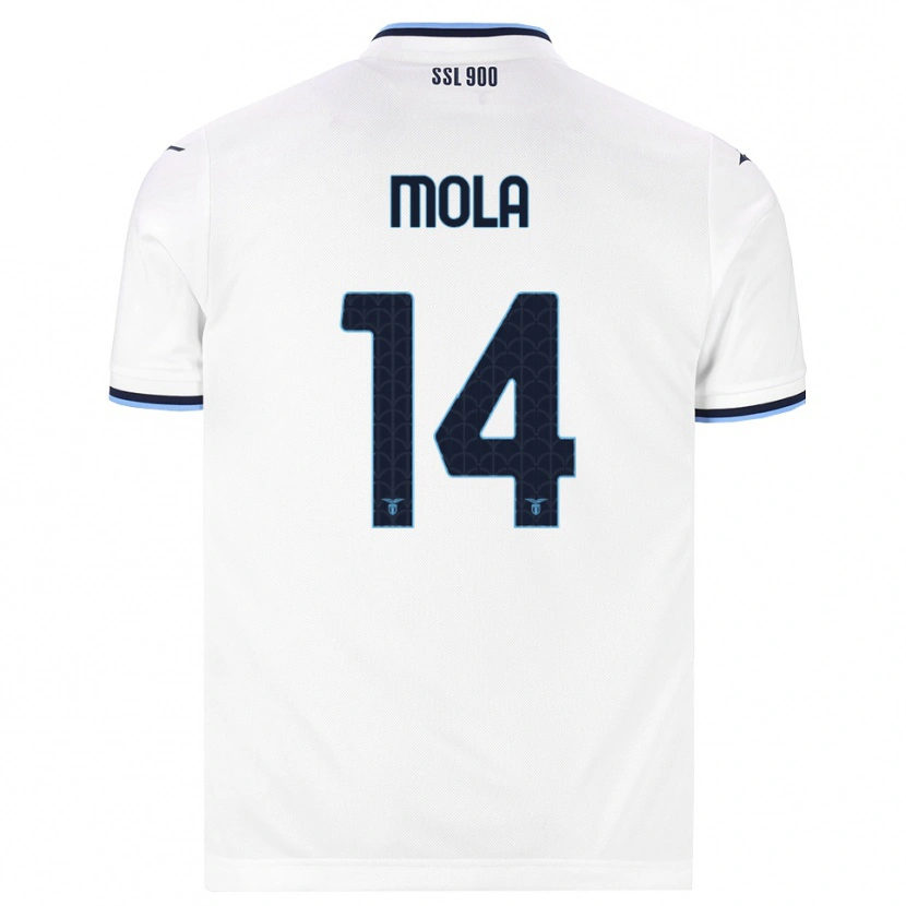 Danxen Niño Camiseta Tommaso Mola #14 Blanco Azul Marino 2ª Equipación 2026/27 La Camisa