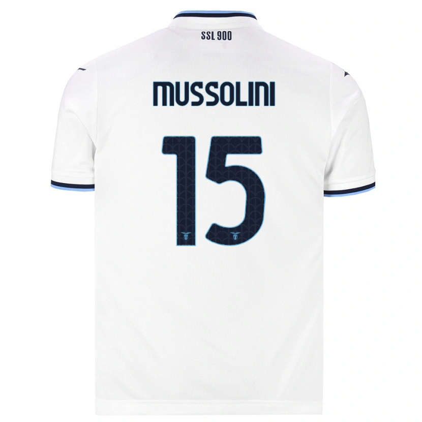 Danxen Niño Camiseta Romano Floriani Mussolini #15 Blanco Azul Marino 2ª Equipación 2026/27 La Camisa