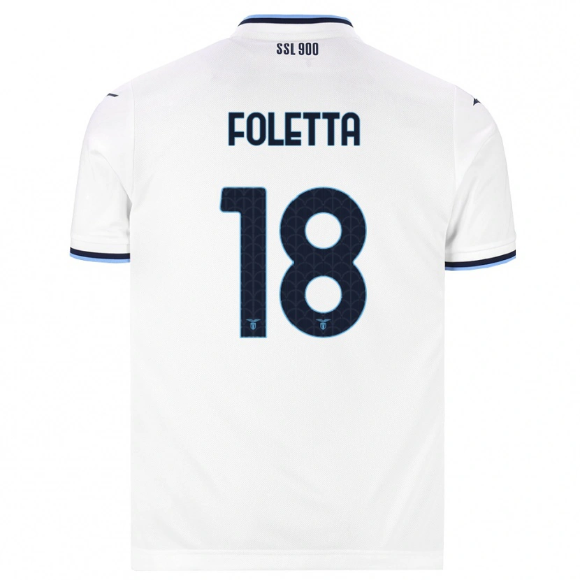 Danxen Niño Camiseta Isabella Foletta #18 Blanco Azul Marino 2ª Equipación 2026/27 La Camisa