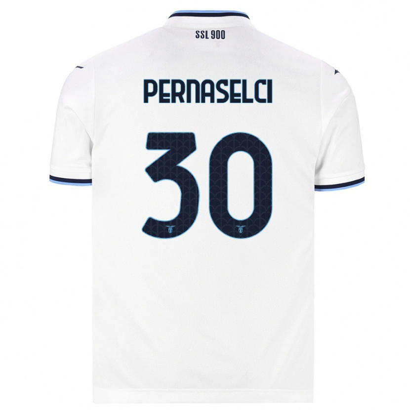 Danxen Niño Camiseta Leonardo Pernaselci #30 Blanco Azul Marino 2ª Equipación 2026/27 La Camisa