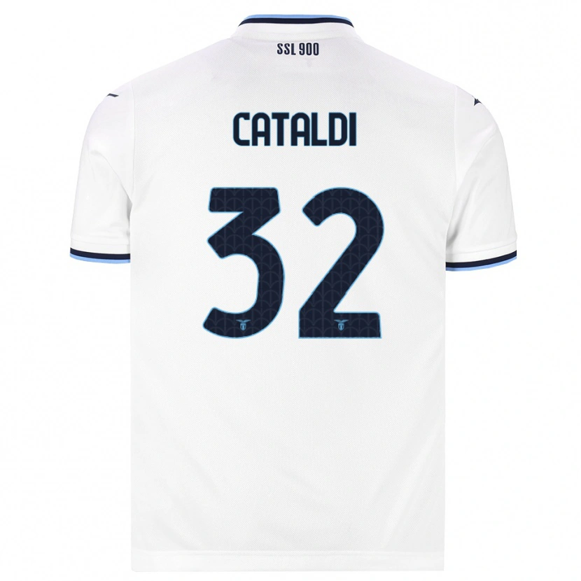 Danxen Niño Camiseta Danilo Cataldi #32 Blanco Azul Marino 2ª Equipación 2026/27 La Camisa