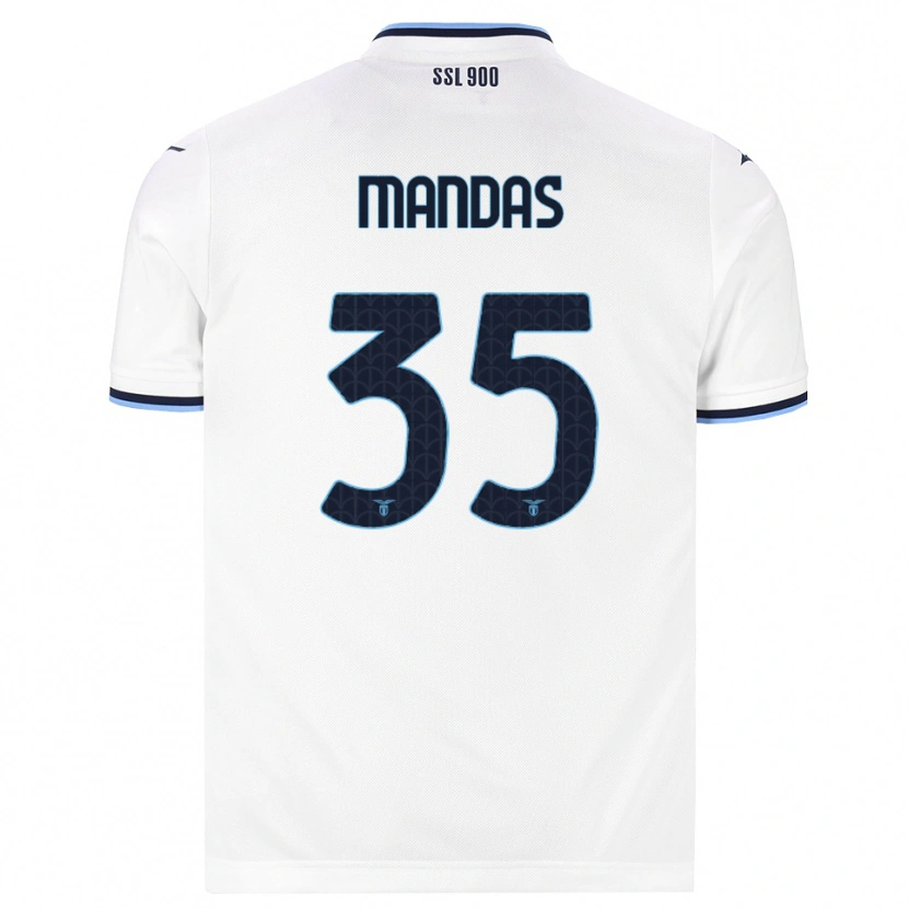 Danxen Niño Camiseta Christos Mandas #35 Blanco Azul Marino 2ª Equipación 2026/27 La Camisa