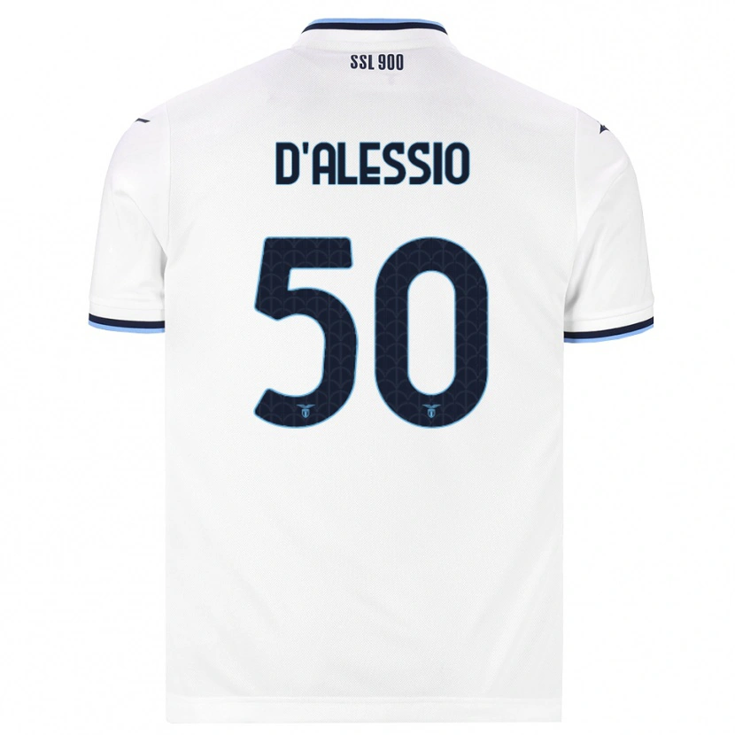 Danxen Niño Camiseta Luigi D'alessio #50 Blanco Azul Marino 2ª Equipación 2026/27 La Camisa