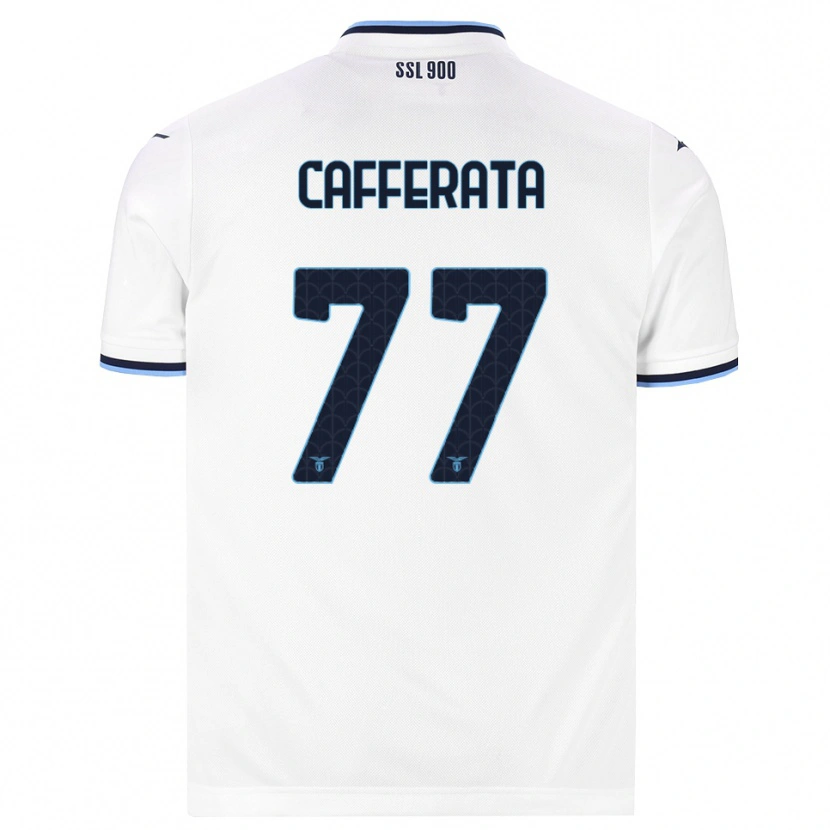 Danxen Niño Camiseta Federica Cafferata #77 Blanco Azul Marino 2ª Equipación 2026/27 La Camisa