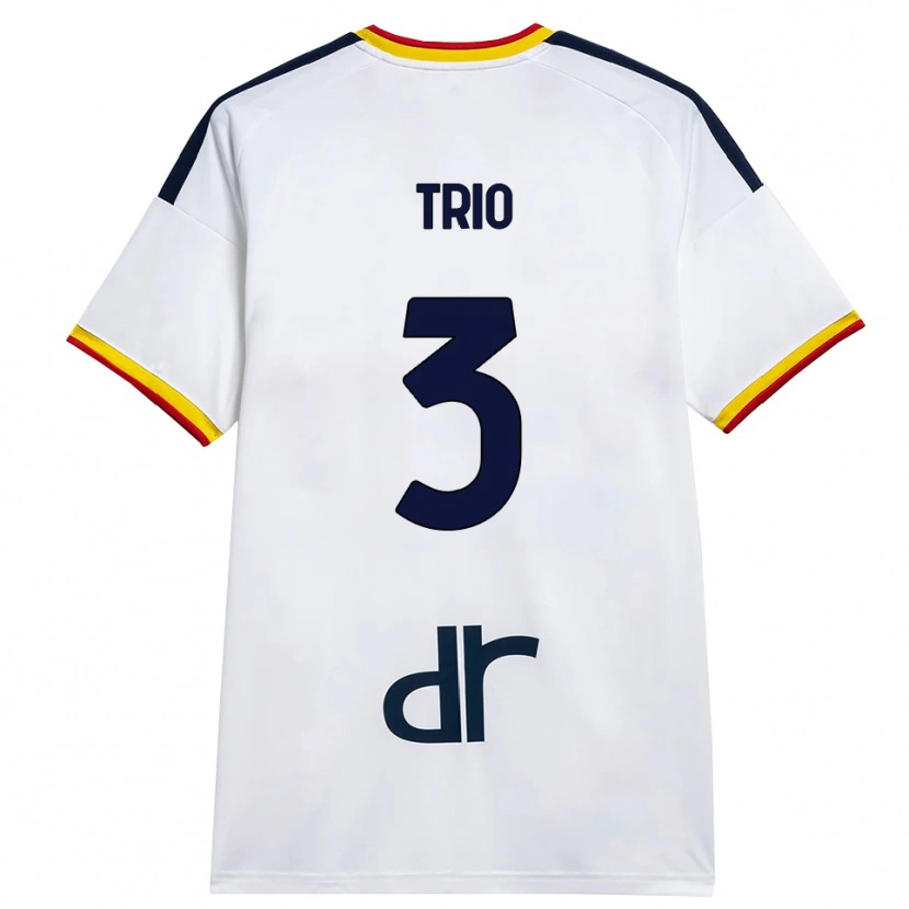 Danxen Niño Camiseta Stefano Trio #3 Blanco Amarillo Rojo 2ª Equipación 2026/27 La Camisa