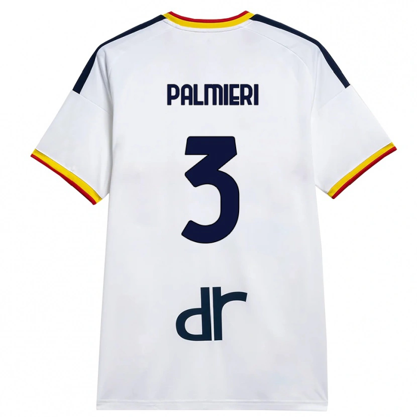 Danxen Niño Camiseta Andrea Palmieri #3 Blanco Amarillo Rojo 2ª Equipación 2026/27 La Camisa