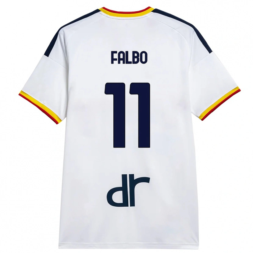 Danxen Niño Camiseta Antonio Falbo #11 Blanco Amarillo Rojo 2ª Equipación 2026/27 La Camisa