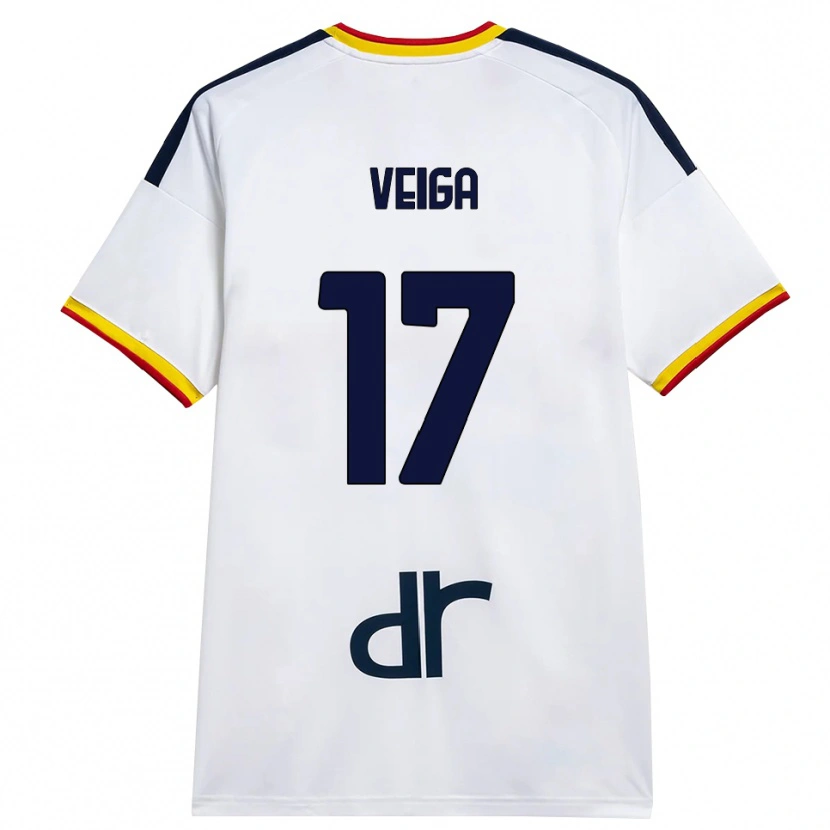 Danxen Niño Camiseta Danilo Veiga #17 Blanco Amarillo Rojo 2ª Equipación 2026/27 La Camisa
