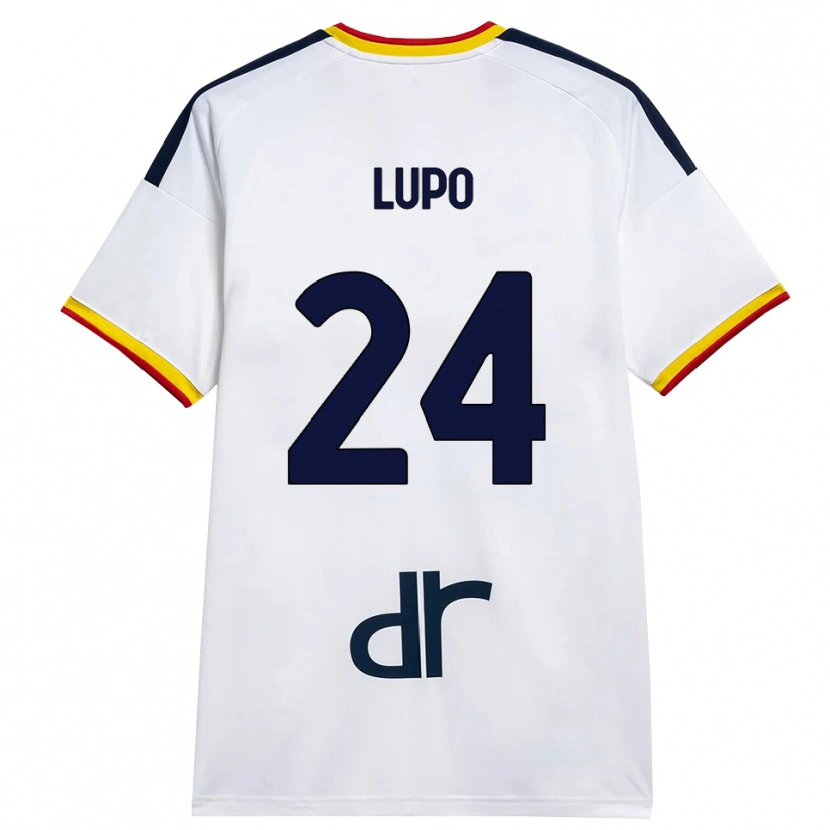 Danxen Niño Camiseta Christian Lupo #24 Blanco Amarillo Rojo 2ª Equipación 2026/27 La Camisa