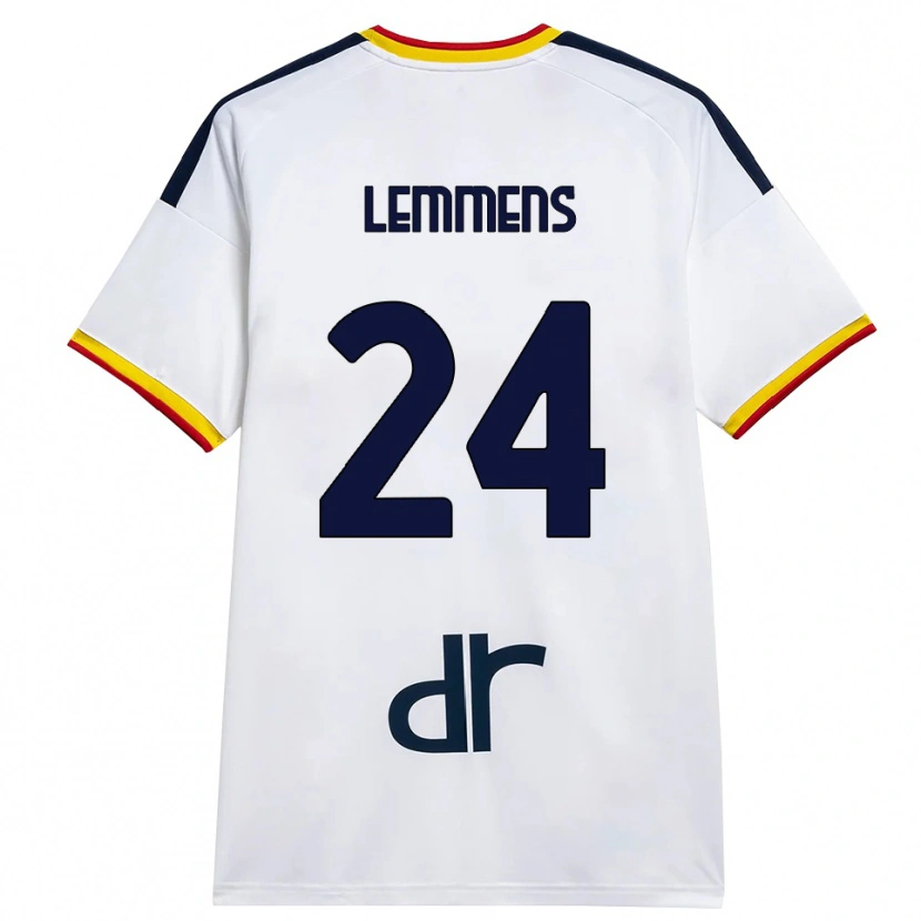 Danxen Niño Camiseta Mats Lemmens #24 Blanco Amarillo Rojo 2ª Equipación 2026/27 La Camisa