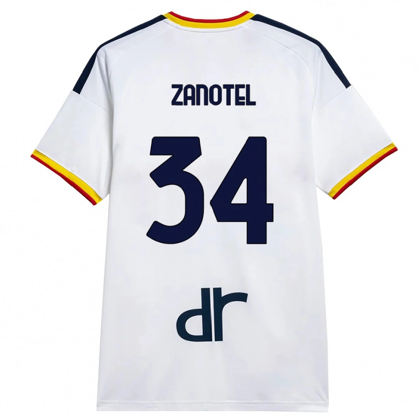 Danxen Niño Camiseta Giovanni Zanotel #34 Blanco Amarillo Rojo 2ª Equipación 2026/27 La Camisa