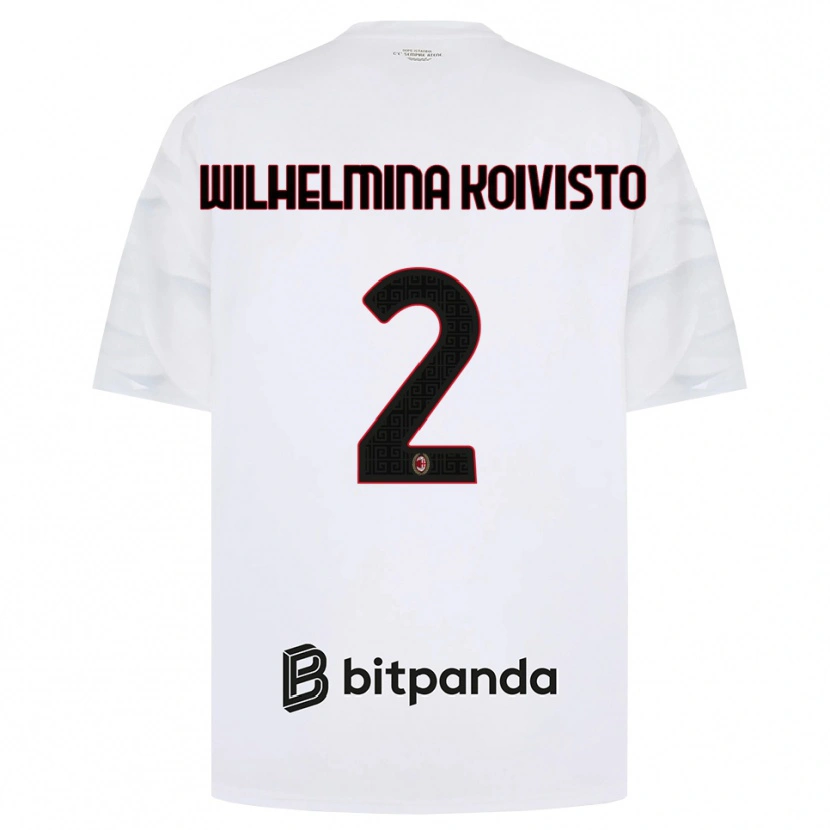 Danxen Niño Camiseta Emma Wilhelmina Koivisto #2 Blanco Rojo Negro 2ª Equipación 2026/27 La Camisa