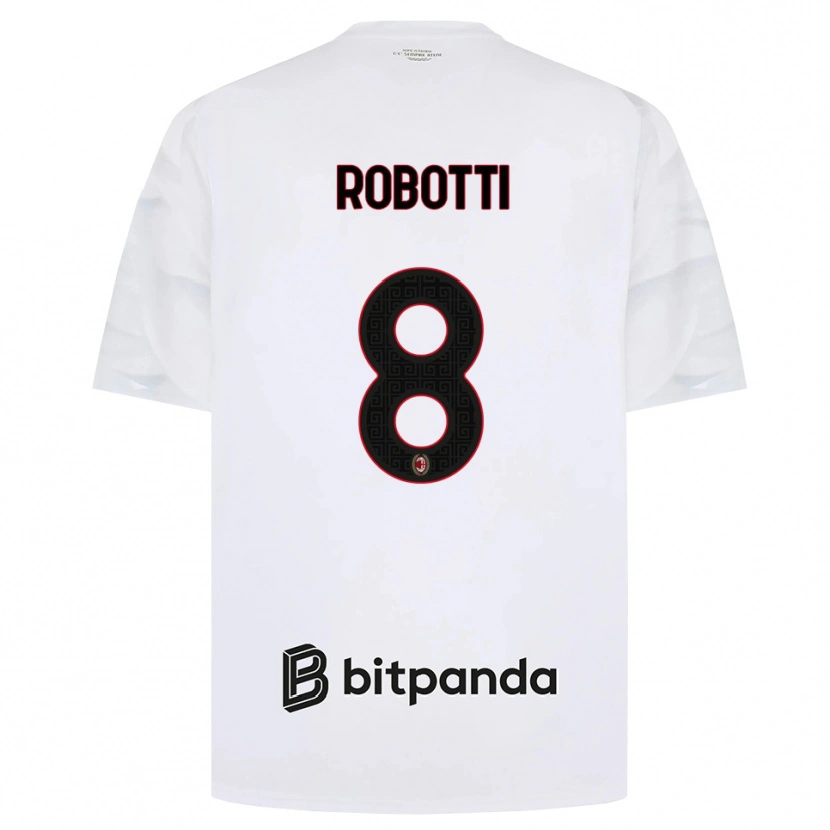 Danxen Niño Camiseta Giovanni Robotti #8 Blanco Rojo Negro 2ª Equipación 2026/27 La Camisa