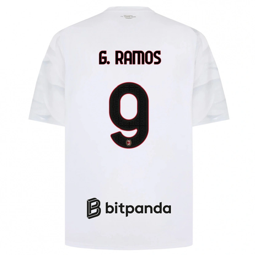Danxen Niño Camiseta Gonçalo Ramos #9 Blanco Rojo Negro 2ª Equipación 2026/27 La Camisa