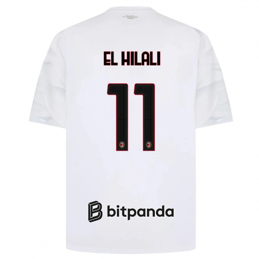 Danxen Niño Camiseta Youns El Hilali #11 Blanco Rojo Negro 2ª Equipación 2026/27 La Camisa