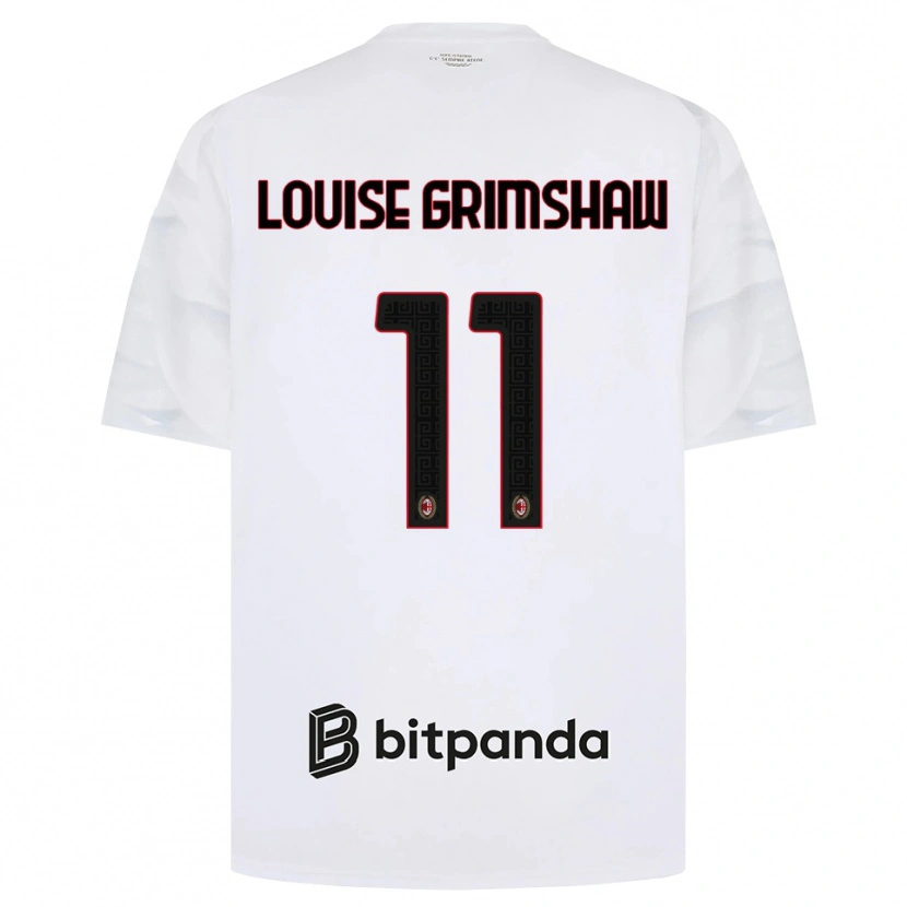 Danxen Niño Camiseta Christy Louise Grimshaw #11 Blanco Rojo Negro 2ª Equipación 2026/27 La Camisa
