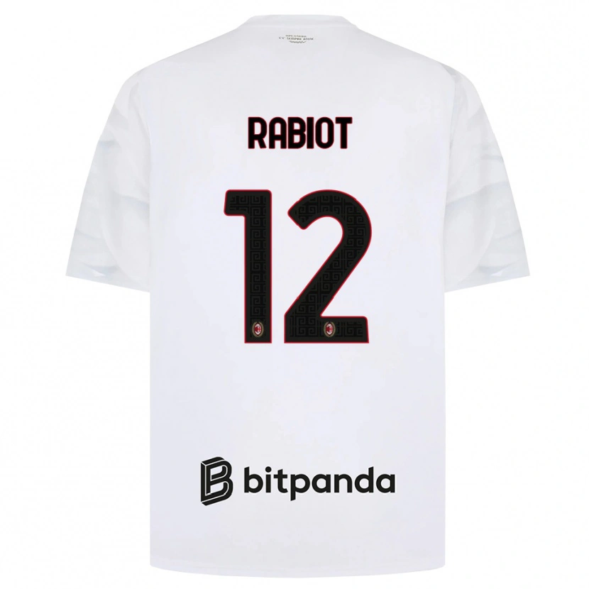 Danxen Niño Camiseta Adrien Rabiot #12 Blanco Rojo Negro 2ª Equipación 2026/27 La Camisa