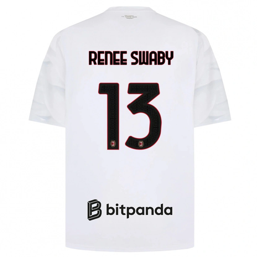 Danxen Niño Camiseta Allyson Renee Swaby #13 Blanco Rojo Negro 2ª Equipación 2026/27 La Camisa