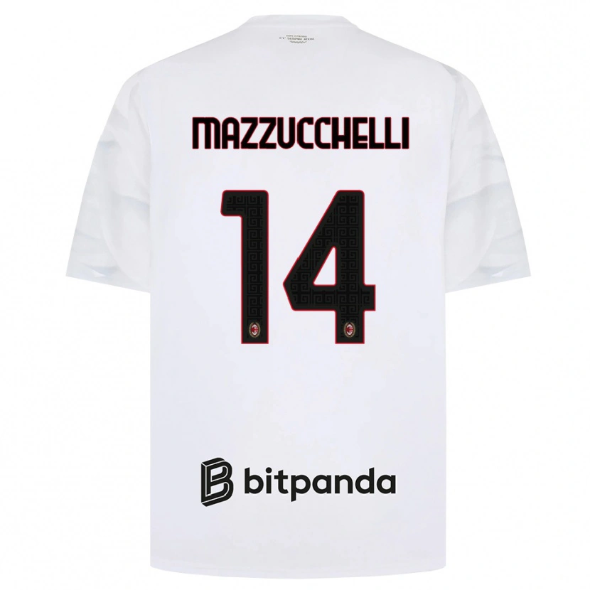Danxen Niño Camiseta Paolo Mazzucchelli #14 Blanco Rojo Negro 2ª Equipación 2026/27 La Camisa