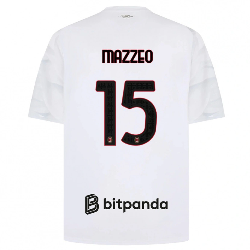 Danxen Niño Camiseta Kevin Mazzeo #15 Blanco Rojo Negro 2ª Equipación 2026/27 La Camisa