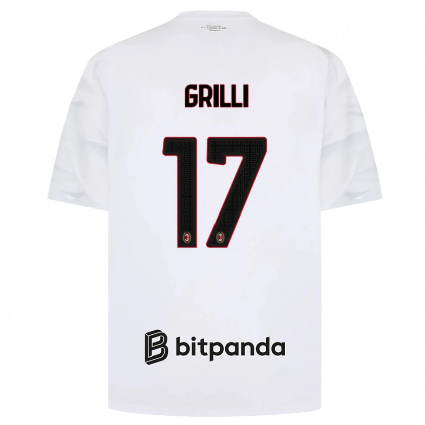 Danxen Niño Camiseta Federico Grilli #17 Blanco Rojo Negro 2ª Equipación 2026/27 La Camisa