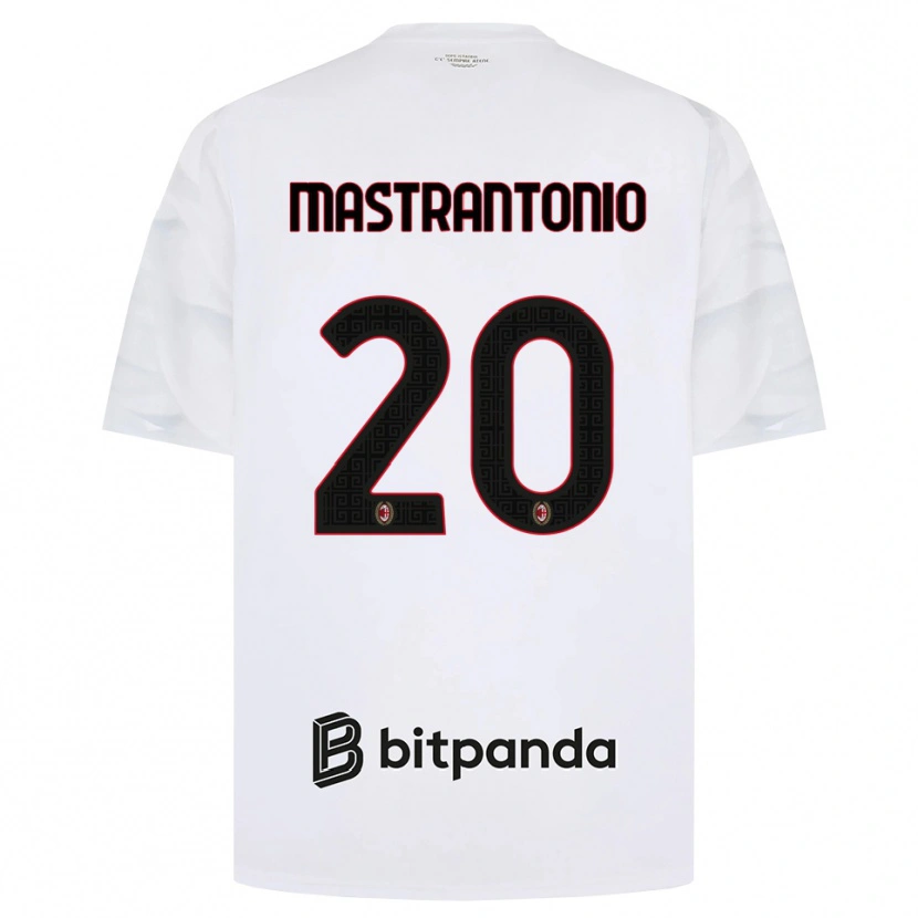 Danxen Niño Camiseta Davide Mastrantonio #20 Blanco Rojo Negro 2ª Equipación 2026/27 La Camisa