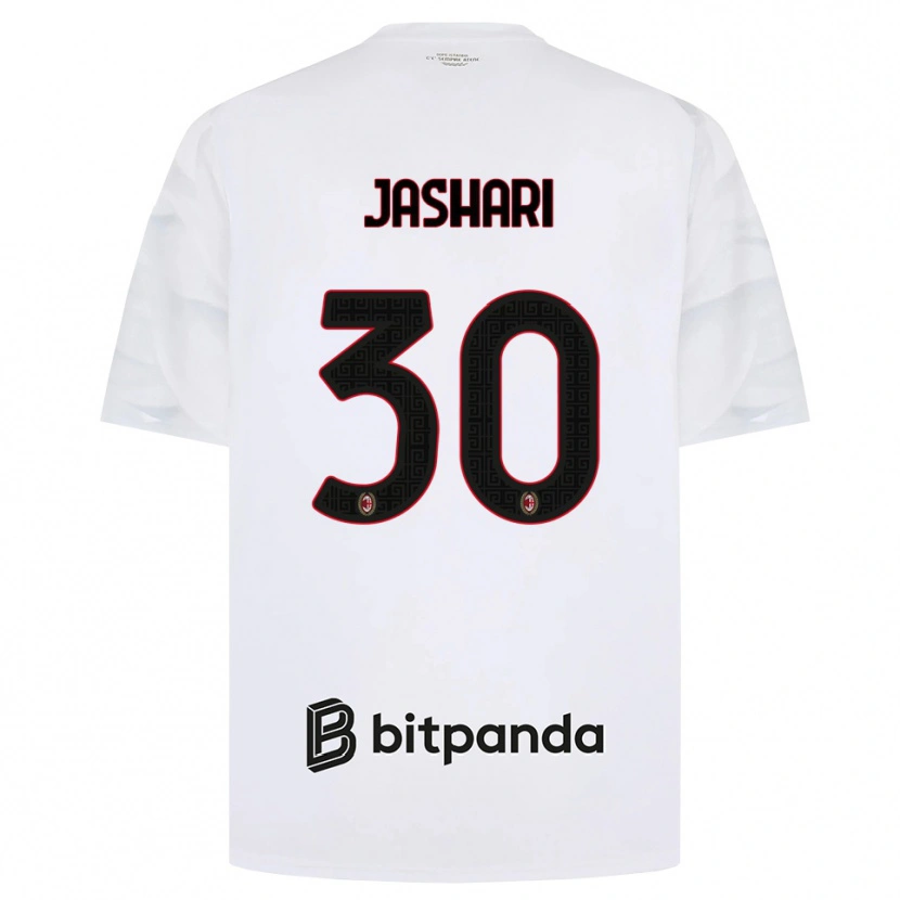 Danxen Niño Camiseta Ardon Jashari #30 Blanco Rojo Negro 2ª Equipación 2026/27 La Camisa