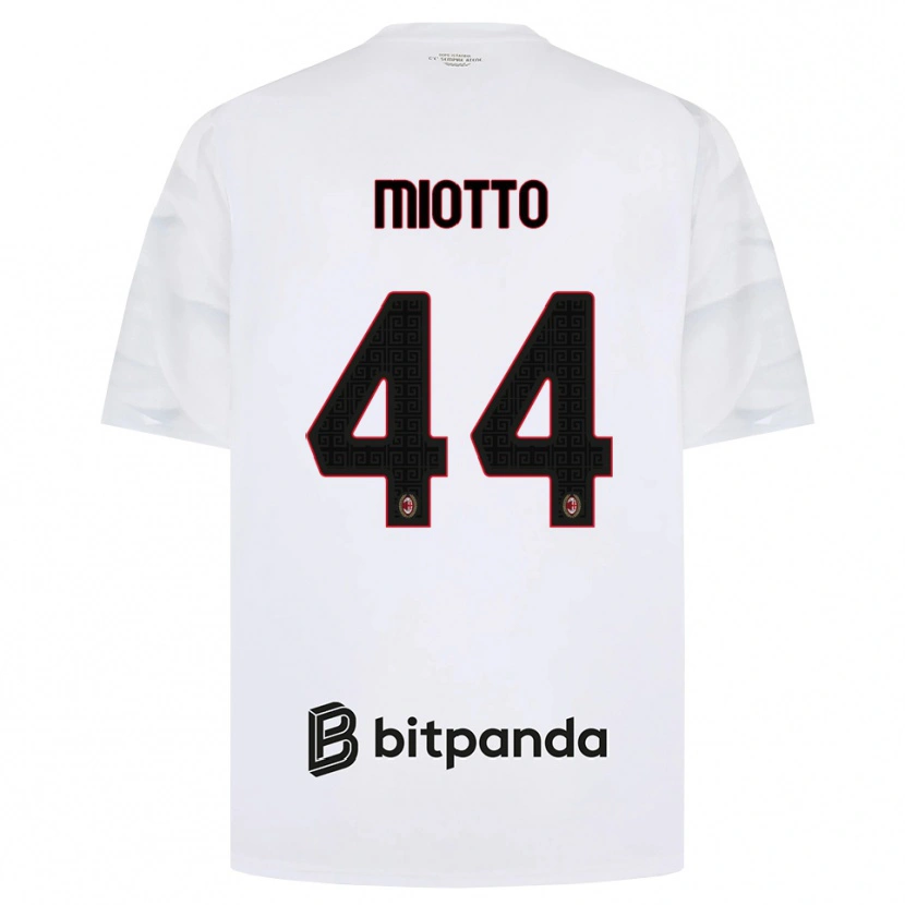 Danxen Niño Camiseta Giorgia Miotto #44 Blanco Rojo Negro 2ª Equipación 2026/27 La Camisa