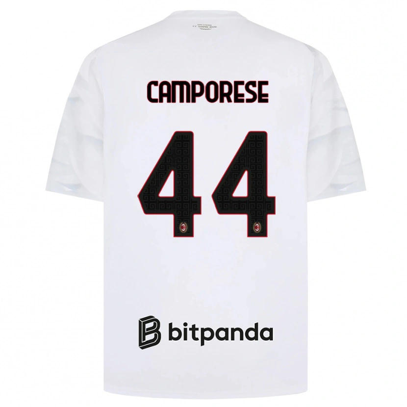 Danxen Niño Camiseta Michele Camporese #44 Blanco Rojo Negro 2ª Equipación 2026/27 La Camisa