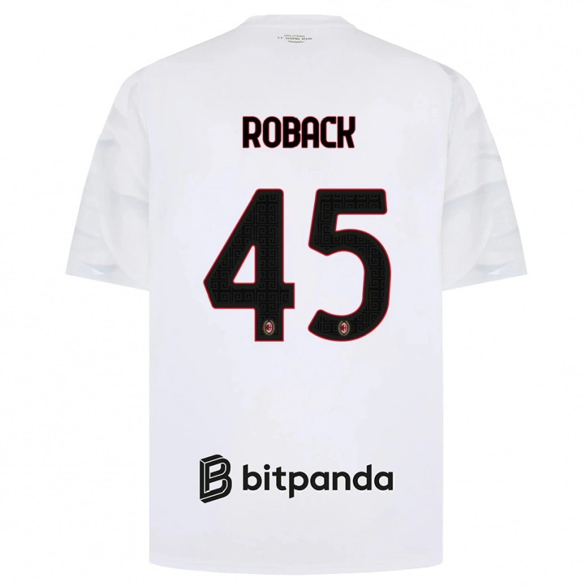 Danxen Niño Camiseta Emil Roback #45 Blanco Rojo Negro 2ª Equipación 2026/27 La Camisa