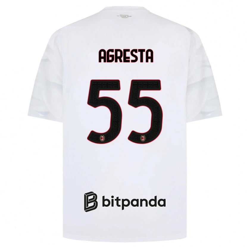 Danxen Niño Camiseta Stefano Agresta #55 Blanco Rojo Negro 2ª Equipación 2026/27 La Camisa