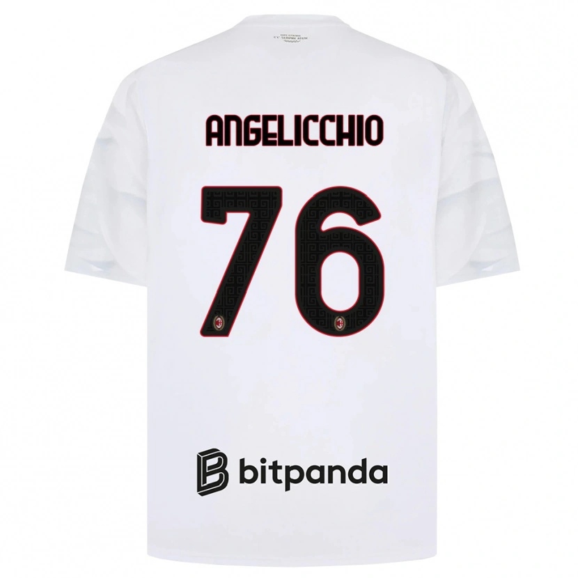 Danxen Niño Camiseta Mattia Angelicchio #76 Blanco Rojo Negro 2ª Equipación 2026/27 La Camisa