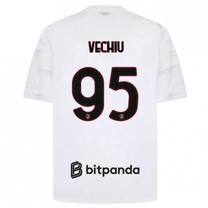 Danxen Niño Camiseta Christian Vechiu #95 Blanco Rojo Negro 2ª Equipación 2026/27 La Camisa