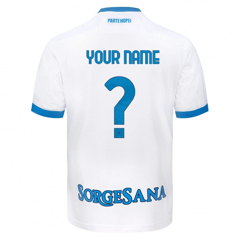 Danxen Niño Camiseta Su Nombre #0 Blanco Azul Cielo 2ª Equipación 2026/27 La Camisa