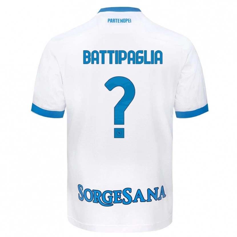 Danxen Niño Camiseta Luca Battipaglia #0 Blanco Azul Cielo 2ª Equipación 2026/27 La Camisa