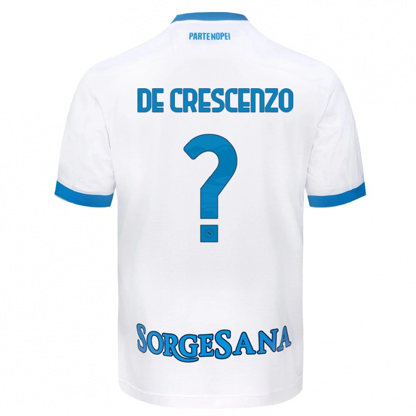 Danxen Niño Camiseta Francesco De Crescenzo #0 Blanco Azul Cielo 2ª Equipación 2026/27 La Camisa