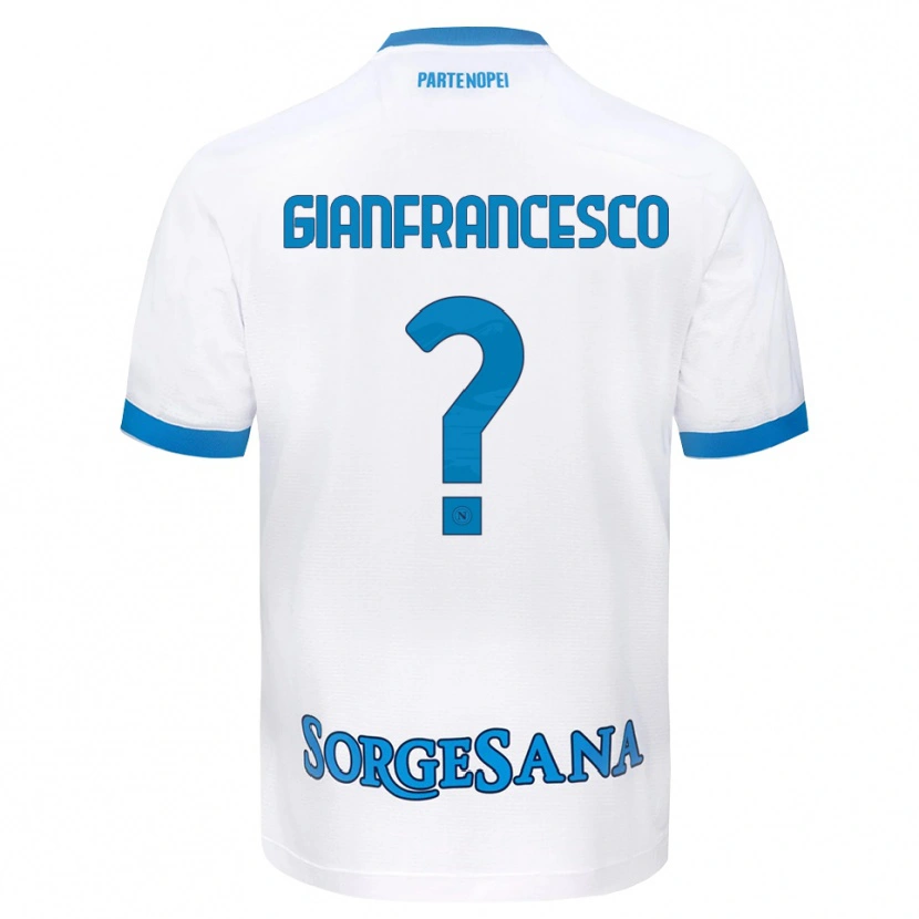 Danxen Niño Camiseta Sergio Gianfrancesco #0 Blanco Azul Cielo 2ª Equipación 2026/27 La Camisa