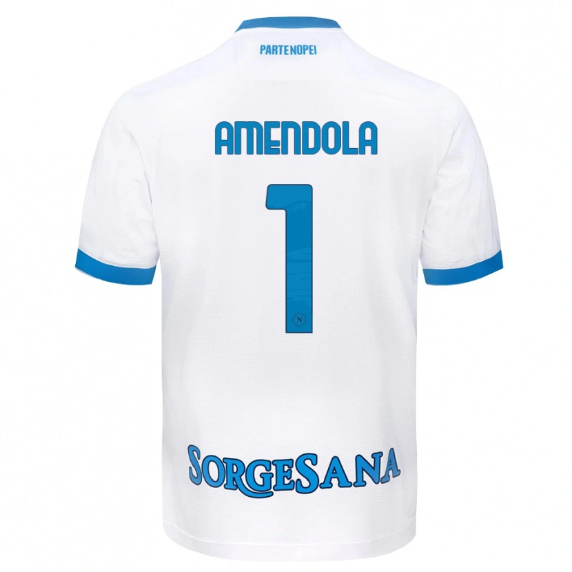 Danxen Niño Camiseta Antonio Amendola #1 Blanco Azul Cielo 2ª Equipación 2026/27 La Camisa