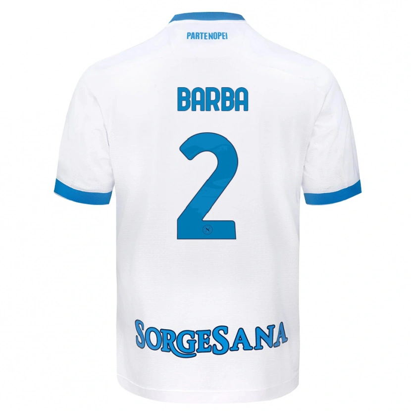 Danxen Niño Camiseta Benedetto Barba #2 Blanco Azul Cielo 2ª Equipación 2026/27 La Camisa