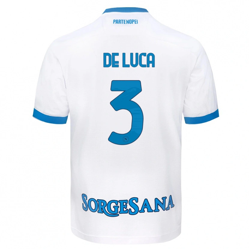 Danxen Niño Camiseta Alfonso De Luca #3 Blanco Azul Cielo 2ª Equipación 2026/27 La Camisa