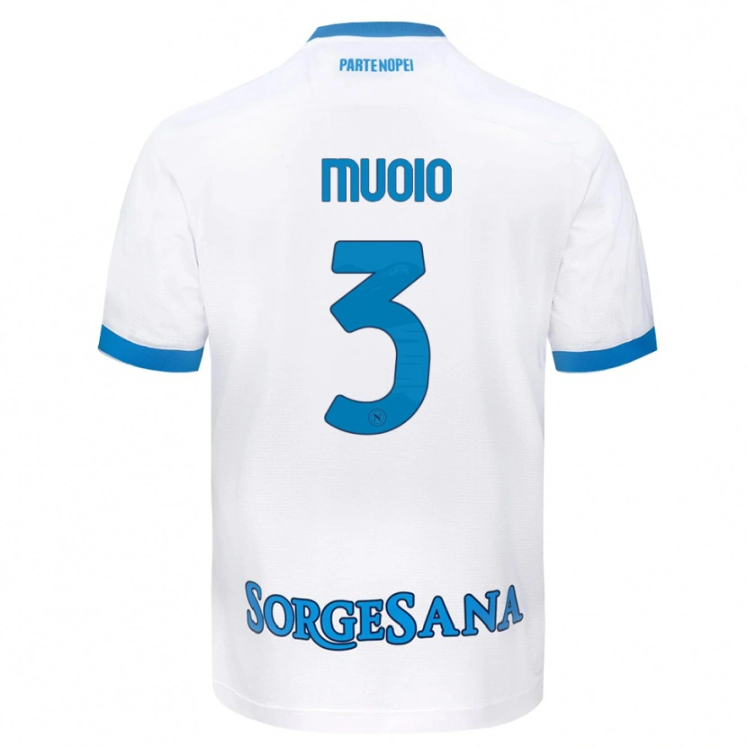 Danxen Niño Camiseta Gabriele Muoio #3 Blanco Azul Cielo 2ª Equipación 2026/27 La Camisa